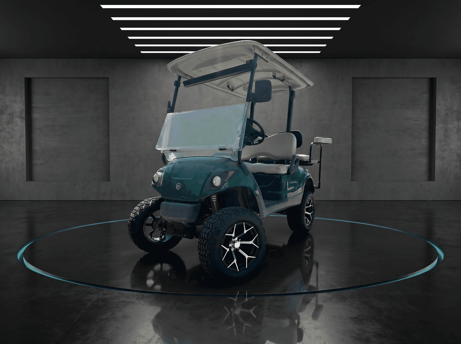 Custom cart in an elite garage bay